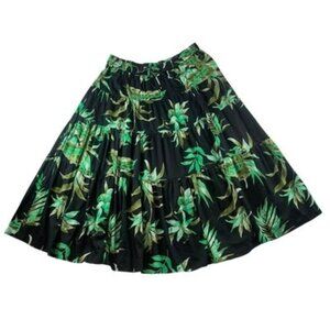 Ralph Lauren Womens Floral Tiered Skirt XXL Black & Green